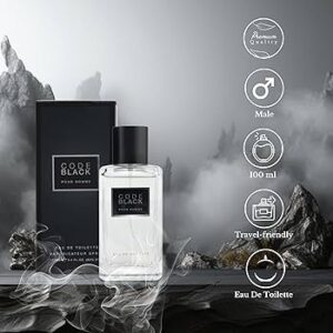 Black luxury men perfume bottle with woody fragrance