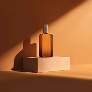Amber perfume bottle warm unisex fragrance